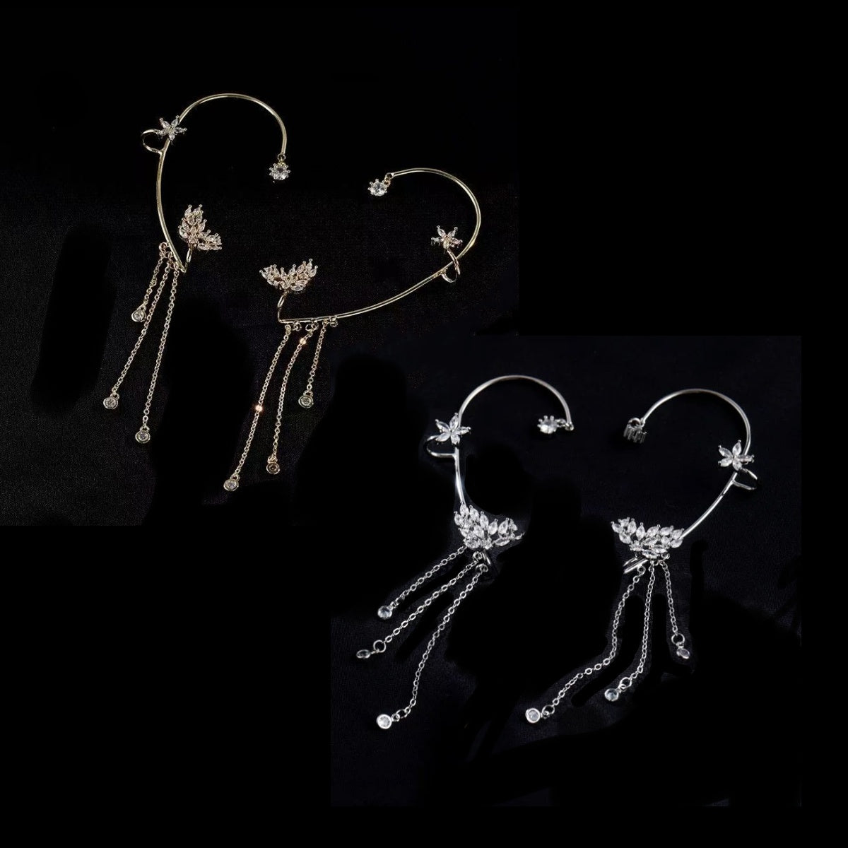 Conjunto de Ear Cuffs Tassel & Butterfly