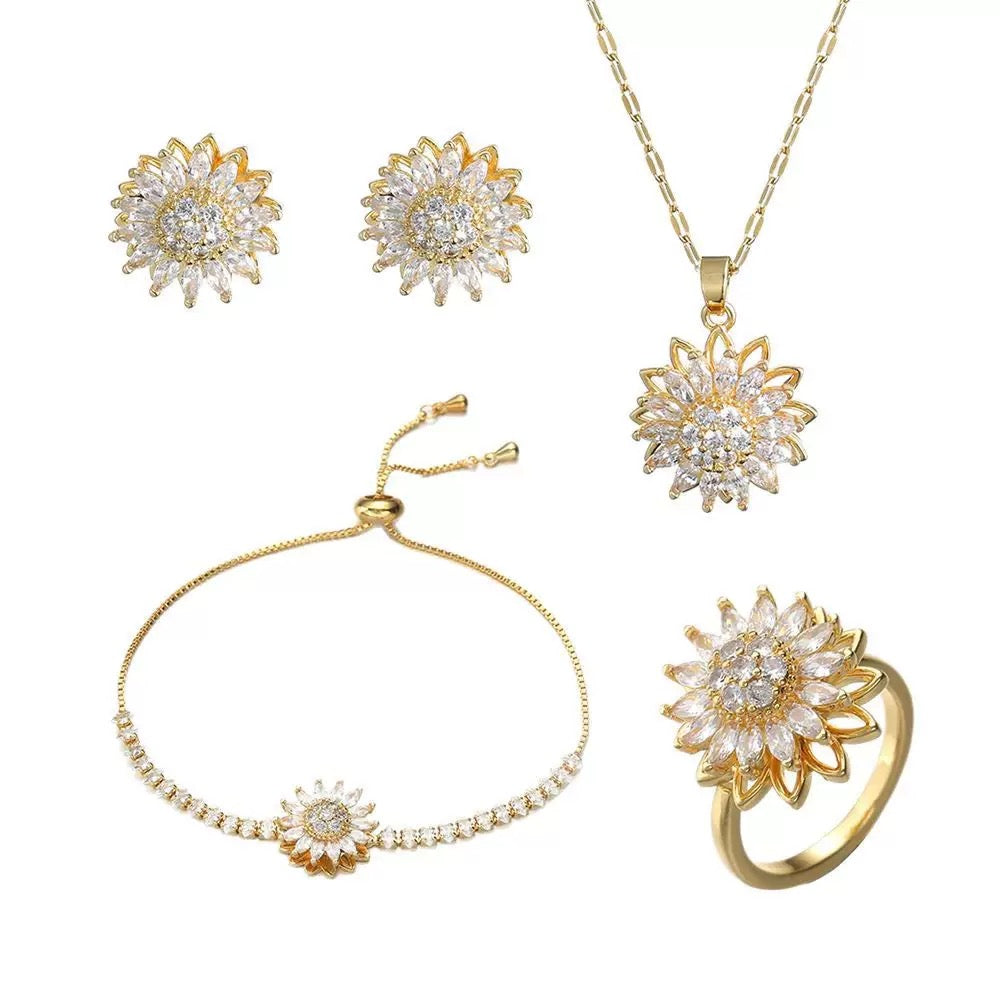 Conjunto de Joias Mood Girassol – Design Rotativo