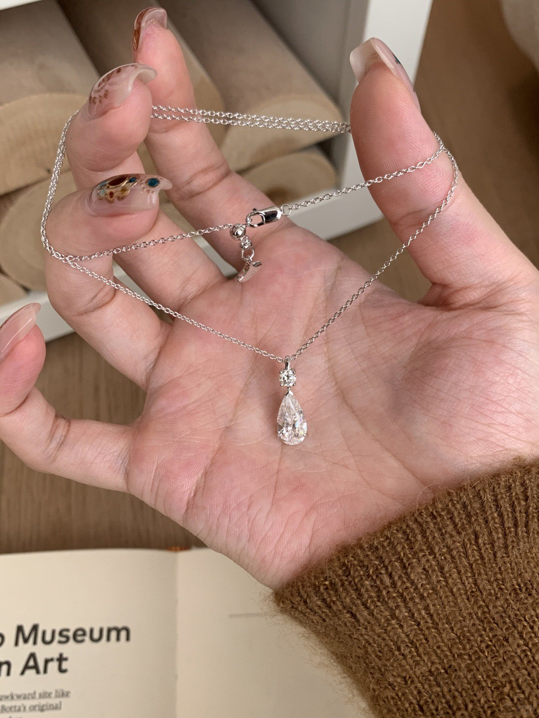 Drop Diamant Halskette & Ohrringe