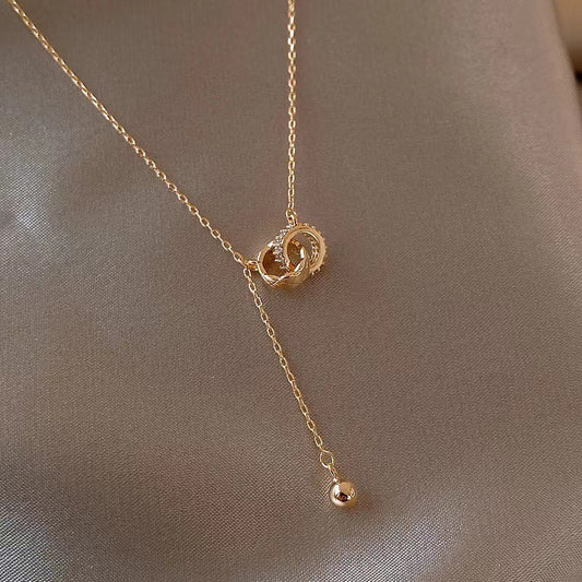 Interlocking Circle Tassel Necklace