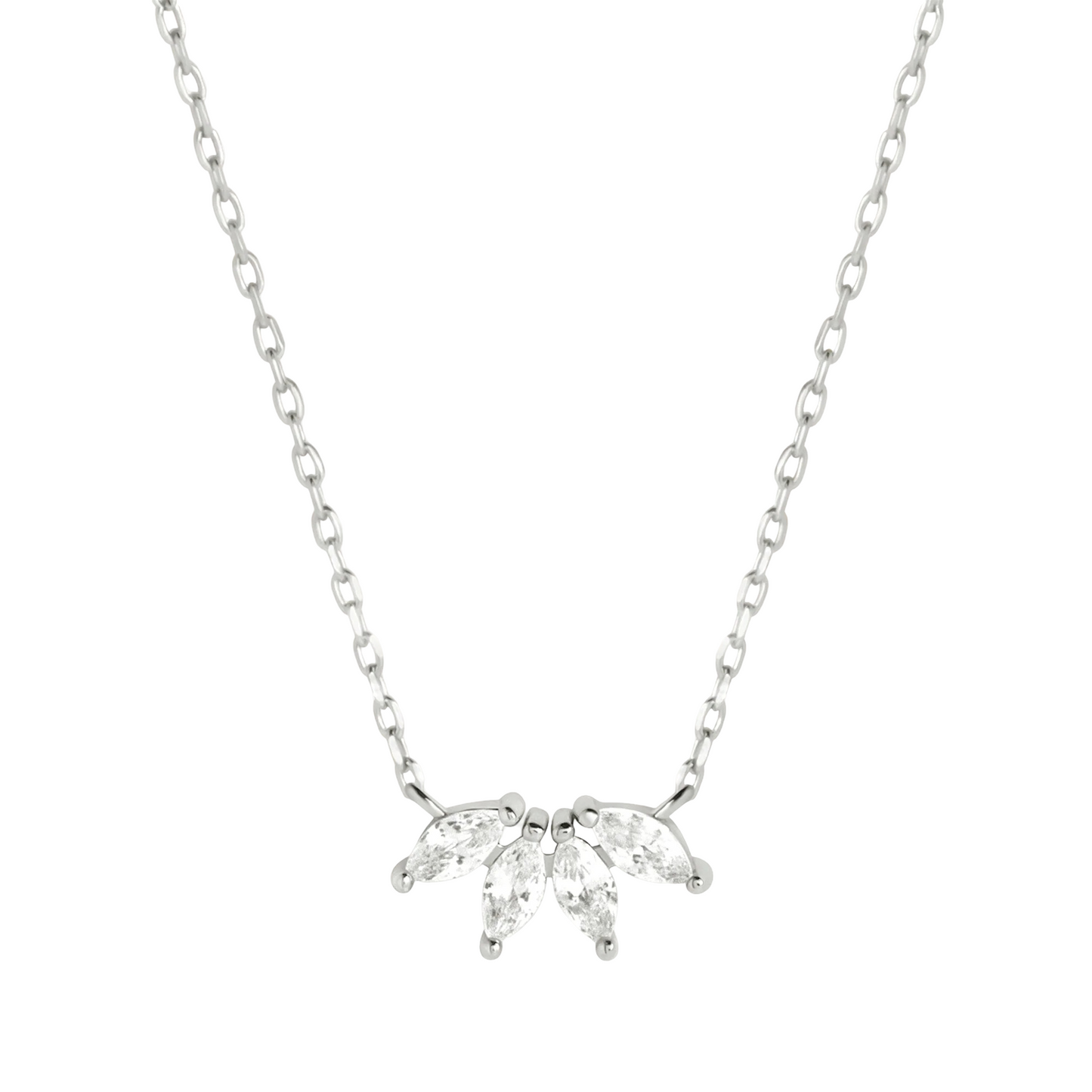 925 Silver Marquise Crystal Necklace