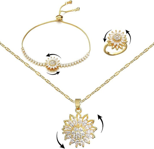 Ensemble de bijoux Sunflower Mood – Design rotatif