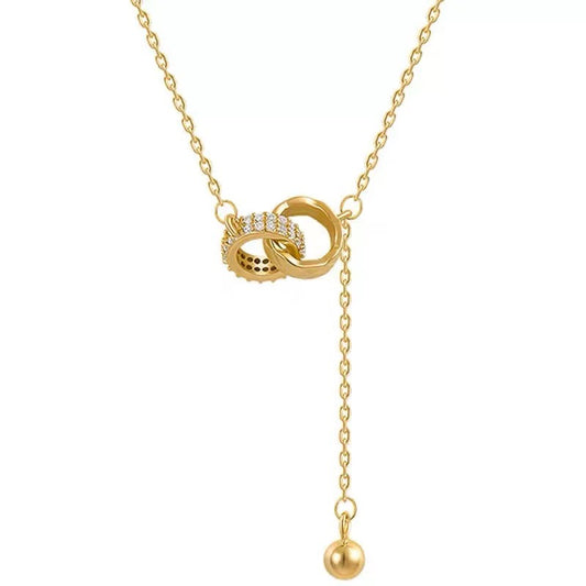 Interlocking Circle Tassel Necklace