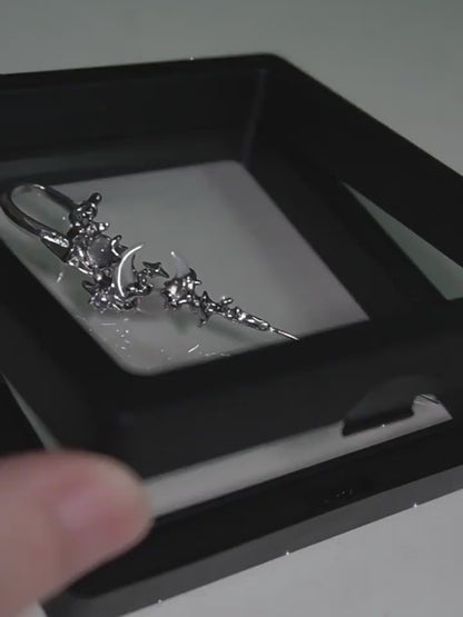 MÝTUS MĚSÍCE 18K platinový / 24K zlatý náušnicový háček s jehlou™